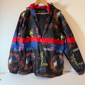 Screenshotbrand Lightweight Hooded Water Resistant Windbreaker Zip-up Jacket L